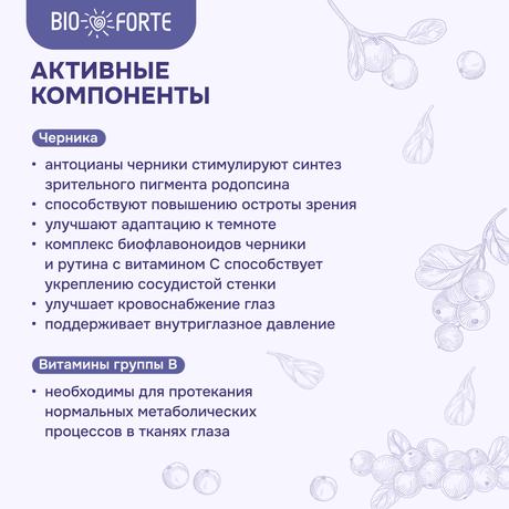 Фото Сироп черники витаминизированный премиум BioForte, 250 мл