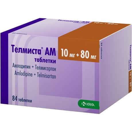 Фото Телмиста АМ, таблетки 10 мг+80 мг, 84 шт.