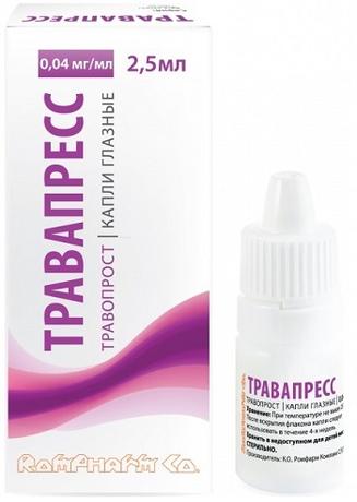 Фото Травапресс, капли глазные 0.04 мг/мл, 2.5 мл