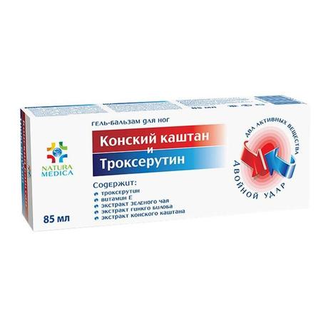 Фото Natura medica Конский каштан и Троксерутин гель-бальзам для ног, гель-бальзам, 85 мл.