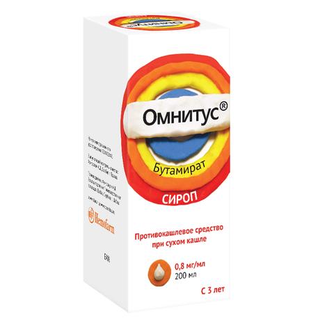 Фото Омнитус, сироп 0.8 мг/мл 200 мл, 1 шт.