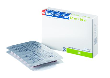 Фото Диротон Плюс, капсулы с модифицированным высвобождением 1.5 мг+10 мг, 28 шт.
