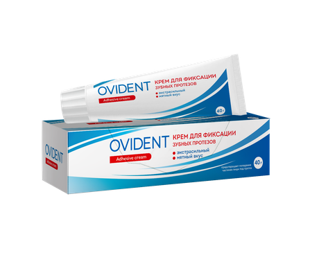 Фото OVIDENT, Крем для фиксации зубных протезов Экстрасильный, 40 мг