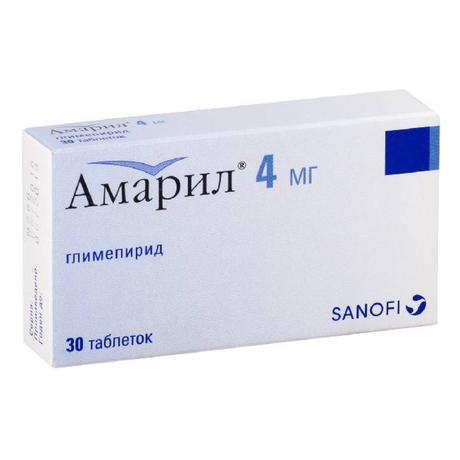 Фото Амарил, таблетки 4 мг, 30 шт.