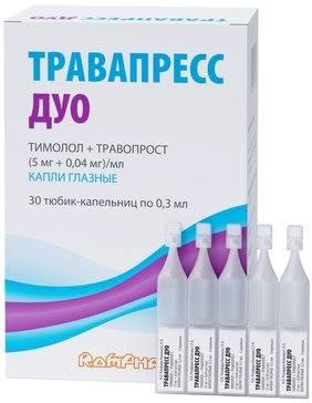 Фото Травапресс Дуо, капли глазные 5 мг+0.04 мг/мл, тюбик-капельницы 0.3 мл, 30 шт.