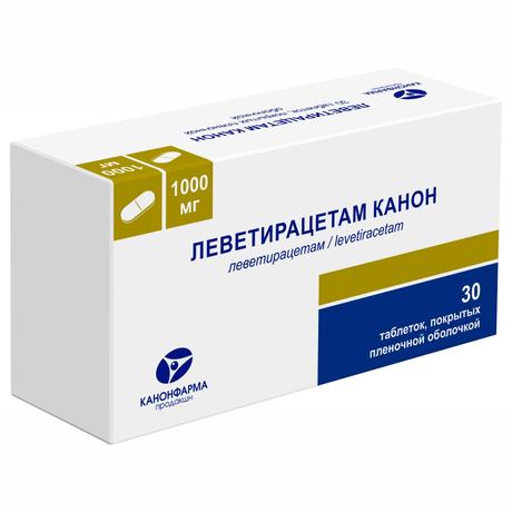 Фото Леветирацетам Канон таблетки, покрытые пленочной оболочкой 1000 мг, 30 шт.