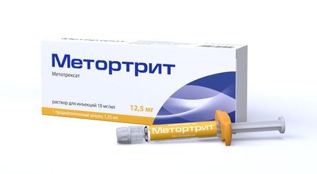 Фото Метортрит, раствор для инъекций 10 мг/мл, шприц 1,25 мл, 1 шт.