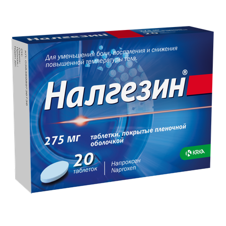 Фото Налгезин, таблетки покрыт. плен. об. 275 мг, 20 шт.