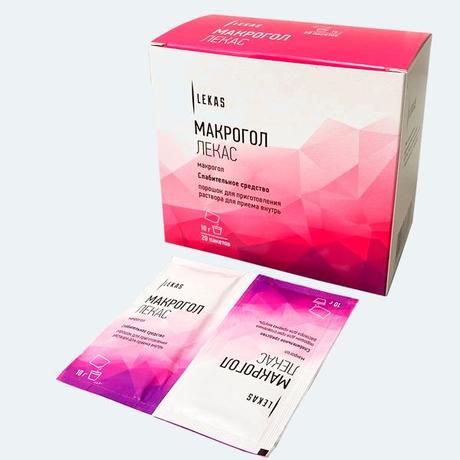 Фото Макрогол Лекас, порошок для приготовления раствора для приема внутрь 10 г пак, 20 шт.