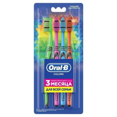 Фото Oral-B Colors 40 Зубная щетка средняя, 4 шт.