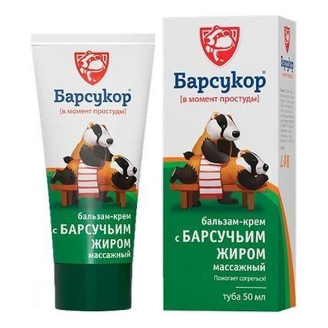 Фото Барсучий жир Барсукор бальзам-крем массажный 50 мл, 1 шт.