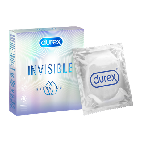 Фото Презервативы Durex Invisible Extra Lube, 3 шт.