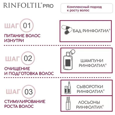 Фото РИНФОЛТИЛ ПРО нанолипосомальная сыворотка против выпадения волос для женщин, флаконы, 30шт по 160мг