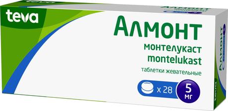 Фото Алмонт, таблетки жевательные, 5 мг 28 шт.
