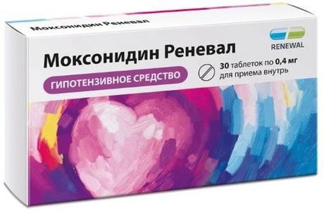 Фото Моксонидин Реневал, таблетки в пленочной оболочке 0,4 мг, 30 шт.