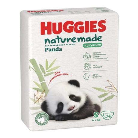Фото Huggies Naturemade, подгузники для детей р. 2 (4-7 кг), 74 шт.