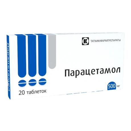 Фото Парацетамол, таблетки 500 мг (Татхимфармпрепараты), 20 шт. 