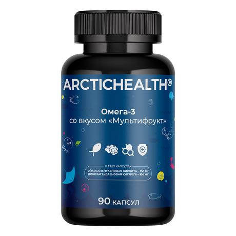 Фото Arctic Health Омега-3 детская со вкусом мультифрукт, капсулы, 90 шт.