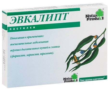 Фото Эвкалипт Натур Продукт, пастилки 2.5 г, 24 шт.