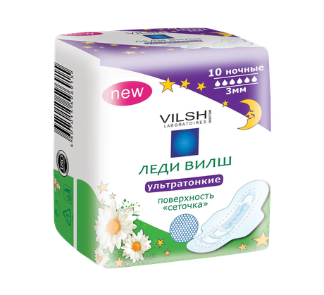 Фото Леди Вилш прокладки ультра ночные Drynet, 10 шт.