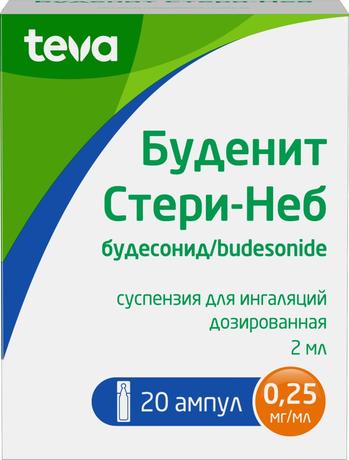 Фото Буденит Стери-Неб, суспензия для ингаляций 0,25 мг/мл, 2 мл, 20 шт.