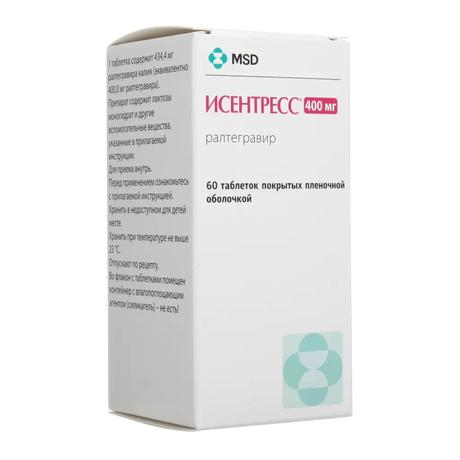 Фото Исентресс, таблетки 400 мг, флакон 60 шт.
