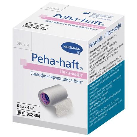 Фото Peha-haft, бинт самофиксирующийся, белый, 4 м х 6 см, 1 шт.