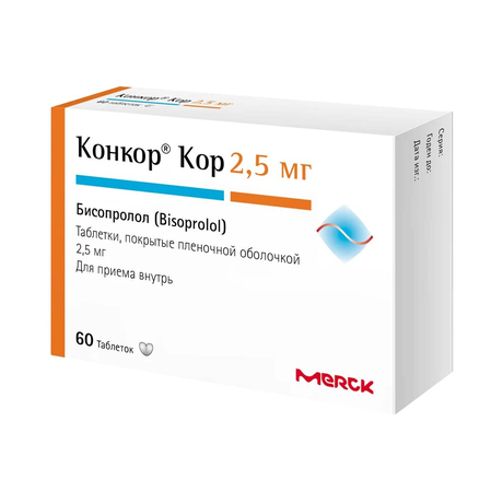 Фото Конкор Кор, таблетки 2,5 мг, 60 шт.