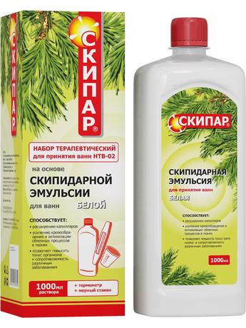 Фото Скипар, набор терапевтический для ванны на основе белой скипидарной эмульсии 1 л, 1 шт.