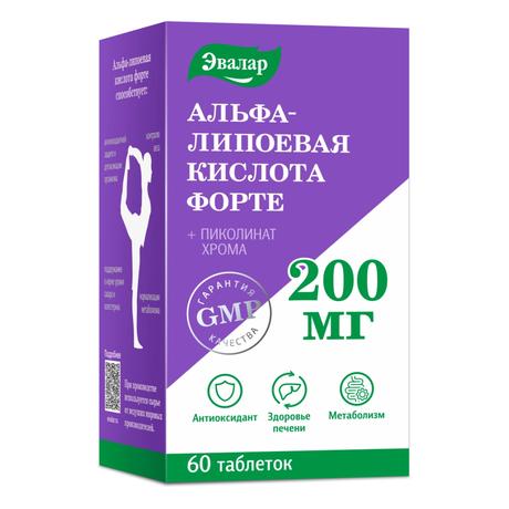 Фото Альфа-липоевая кислота форте, таблетки покрытые оболочкой 0.6 г, 60 шт.