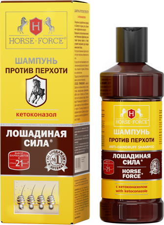 Фото Лошадиная сила, шампунь против перхоти с кетоконазолом, 250 мл