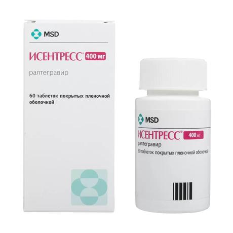 Фото Исентресс, таблетки 400 мг, флакон 60 шт.
