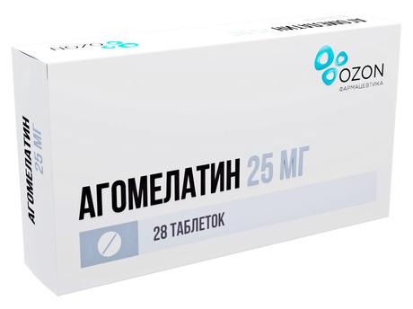 Фото Агомелатин таблетки, покрытые пленочной оболочкой 25 мг, 28 шт.