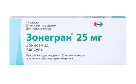 Фото Зонегран, капсулы 25 мг, 14 шт.