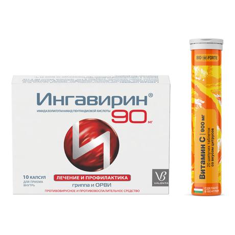 Набор Ингавирин капс х10 и Витамин С Bioforte таб х20