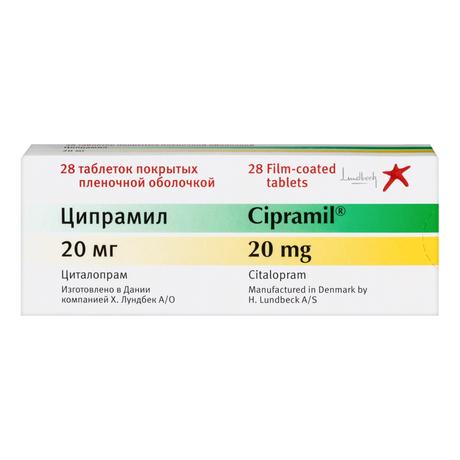 Фото Ципрамил, таблетки 20 мг, 28 шт.
