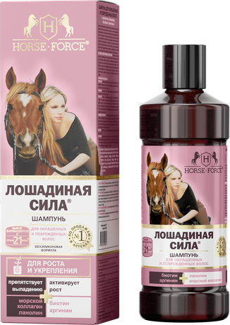 Фото Лошадиная Сила, шампунь для окрашенных и поврежденных волос, 500 мл