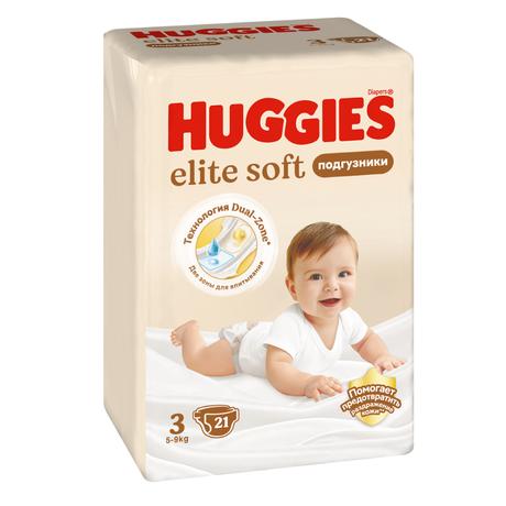 Фото Huggies Elite Soft, подгузники, 3 размер (5-9 кг), 21 шт.