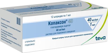 Фото Копаксон 40, раствор 40 мг/мл, шприцы 1 мл, 12 шт.