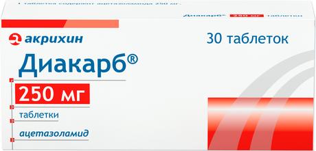 Фото Диакарб, таблетки 250 мг, 30 шт.