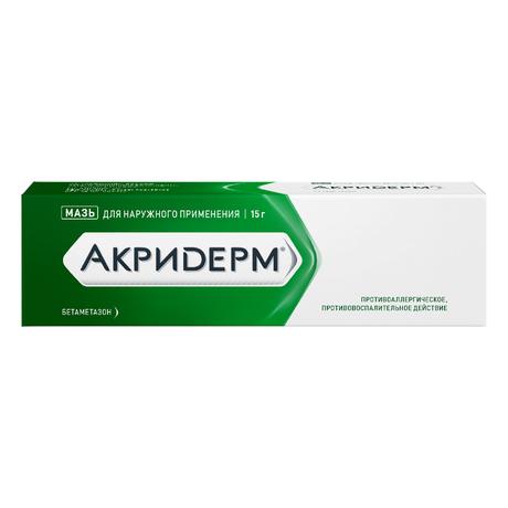 Фото Акридерм мазь 0.05% 15 г, 1 шт.