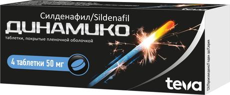 Фото Динамико, таблетки покрыт. плен. об. 50 мг, 4 шт.