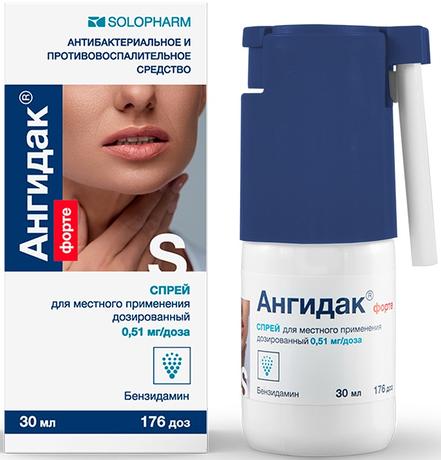 Фото АнгиДак Форте, спрей 0,51 мг/доза, 30 мл
