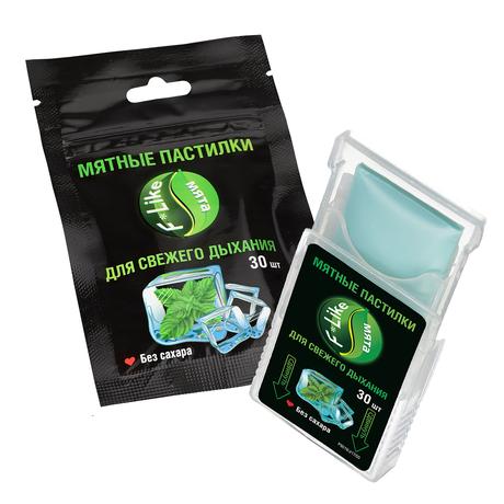Фото FLIKE, пастилки для свежего дыхания (мята), 30 шт.