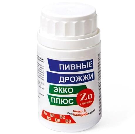 Фото Пивные дрожжи Экко Плюс с цинком, таблетки, 0,45 г, 100 шт.