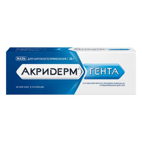 Фото Акридерм Гента, мазь 0.05%+0.1%, 30 г
