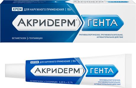 Фото Акридерм Гента, крем 0.05%+0.1%, 15 г