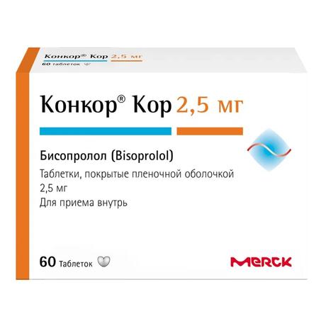 Фото Конкор Кор, таблетки 2,5 мг, 60 шт.