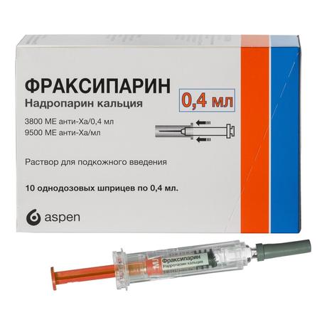 Фото Фраксипарин, раствор для подкожного введения 9500 анти-Xa МЕ/мл, шприц-ампулы 0.4 мл, 10 шт.