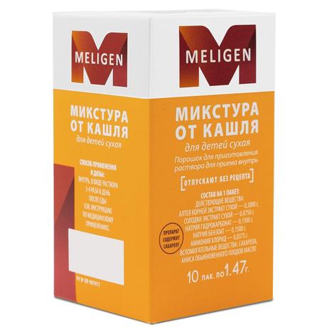 Фото Микстура сухая от кашля, порошок для приготовления раствора 1,47 г, 10 шт.